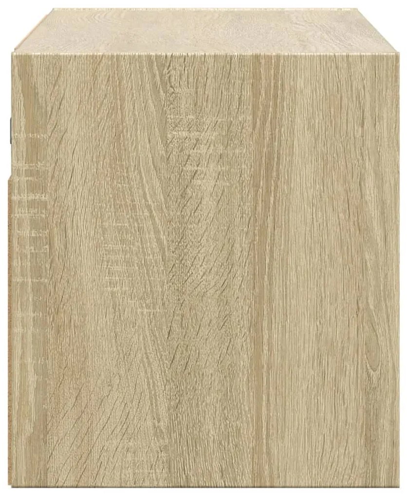 sonoma tölgy színű fali TV-szekrény LED-ekkel 100x31x35 cm