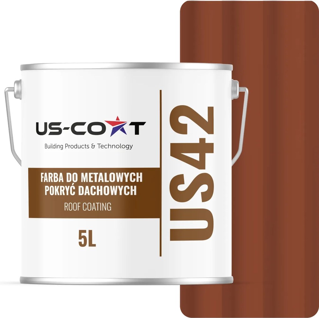 Tetőfesték Fémlemez Téglaacél RAL8004 5L Félmatt