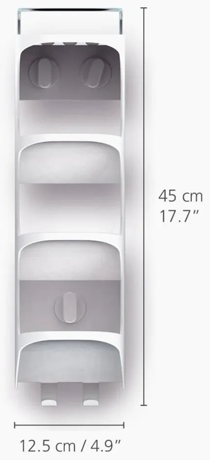Fehér öntapadós műanyag fürdőszoba polc Capsule - Joseph Joseph
