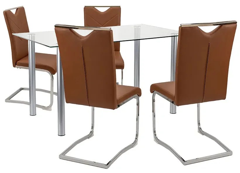 Nikol 4+1 étkező garnitúra barna