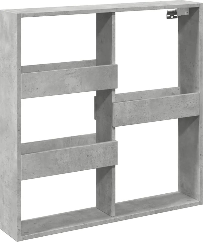 vidaXL betonszürke szerelt fa faliszekrény 80 x 15 x 80 cm