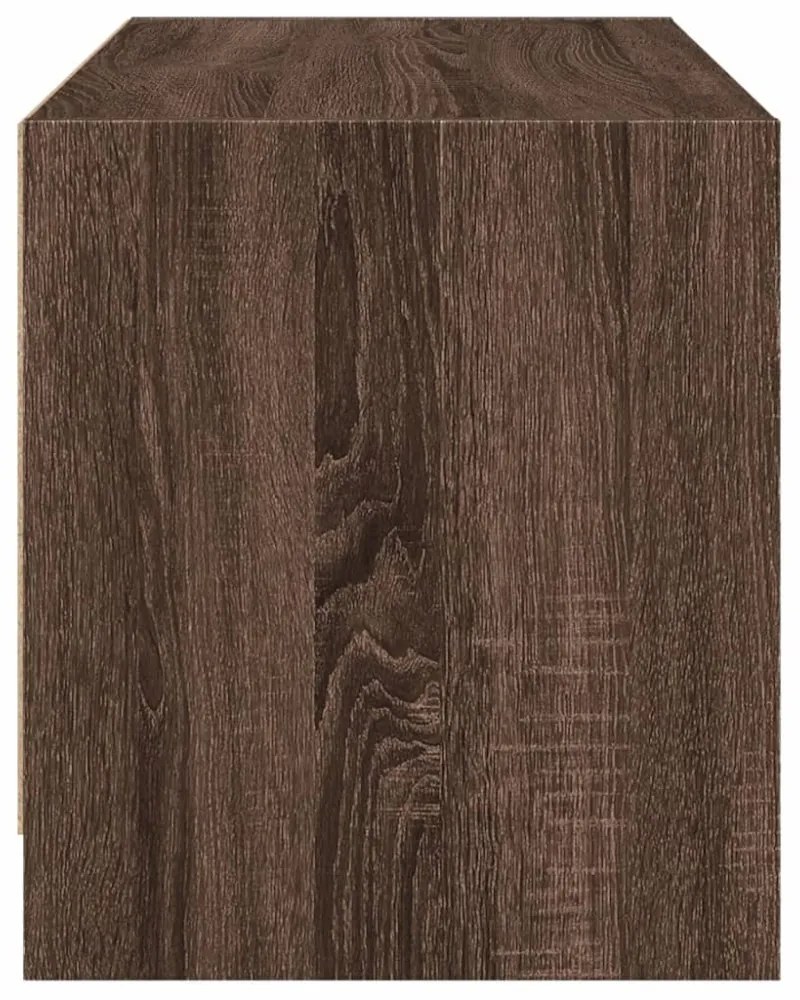 barna tölgyszínű TV-szekrény üvegajtókkal 68x37x42 cm