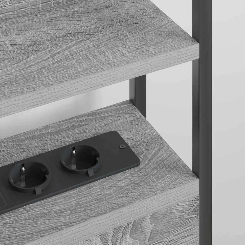 Fejtámla LED -es lámpákkal Szürke sonoma 100 cm Faanyag