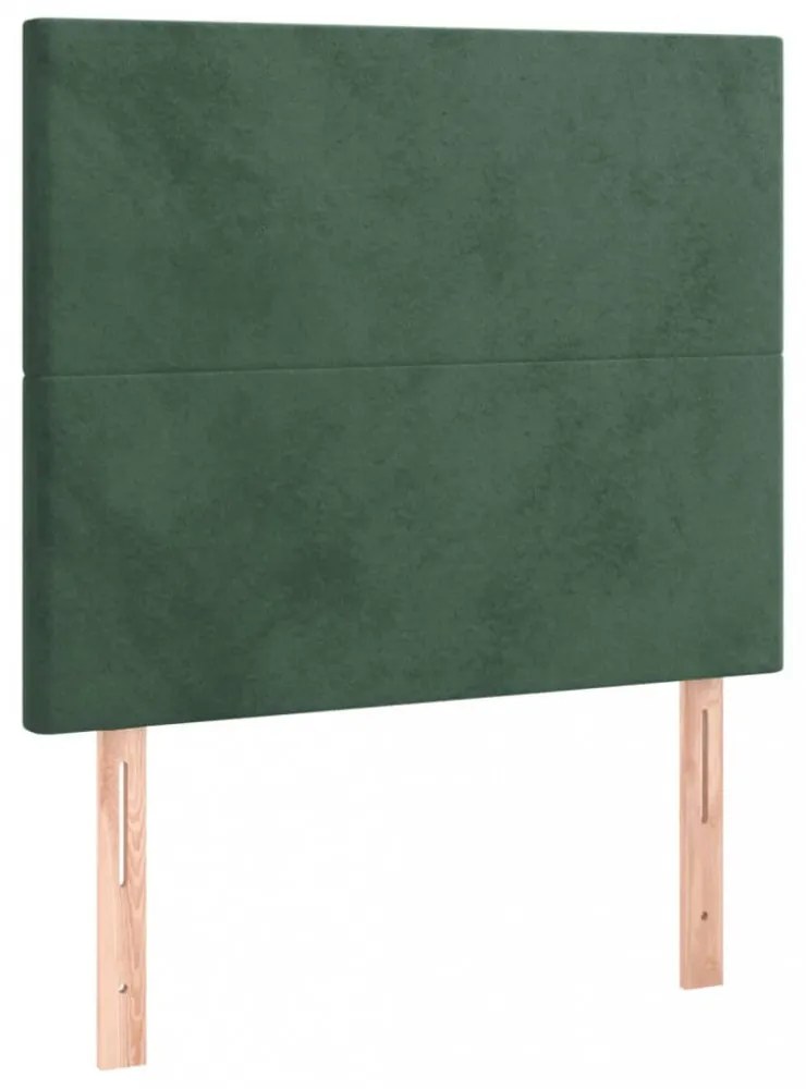 sötétzöld bársony ágykeret matrac nélkül 100x200 cm