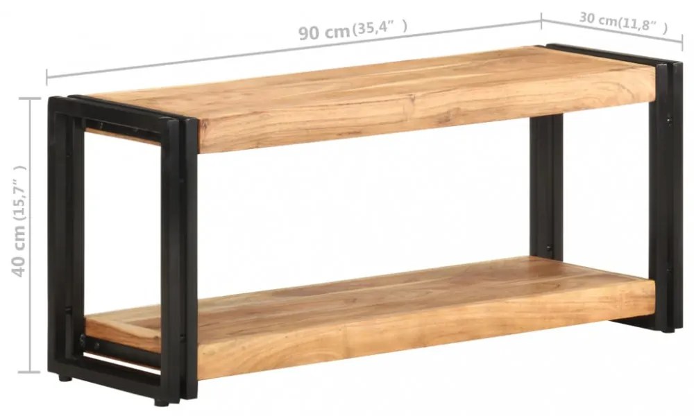 tömör akácfa TV-szekrény 90 x 30 x 40 cm