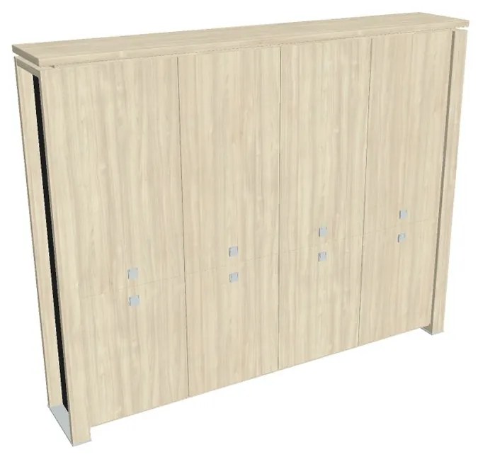 Verno+ S magas szekrény 260 x 46 x 210 cm, akác / fekete