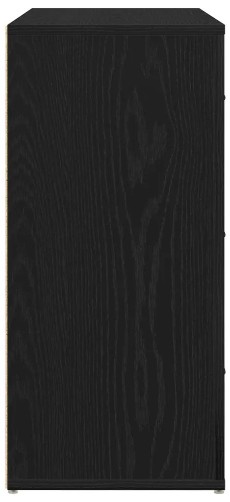 Oldalszekrény Fekete Tölgy 33x80x70 cm Műgyanta