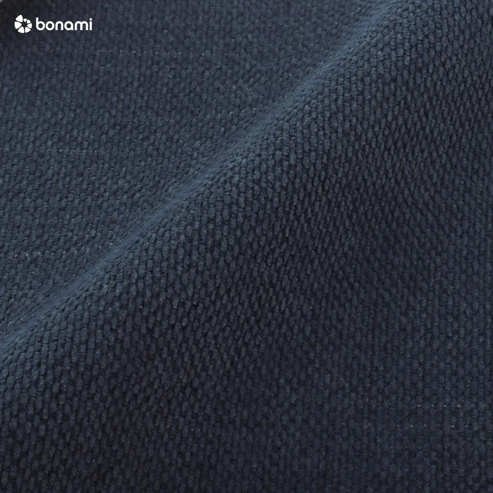 Sötétkék kárpitozott franciaágy tárolóhellyel, ágyráccsal 180x200 cm Jagna – Bobochic Paris