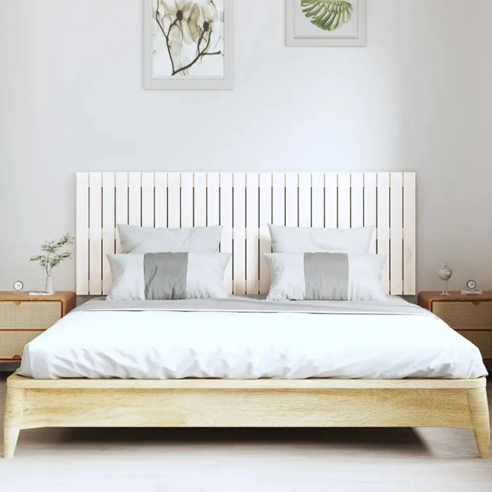 fehér tömör fenyőfa fali fejtámla 166 x 3 x 60 cm