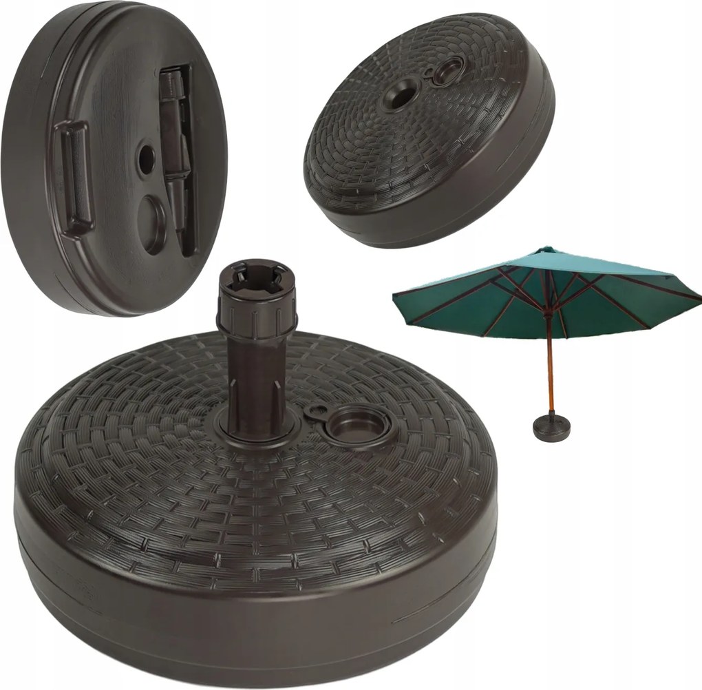 Napernyő Alap Kerti Napernyő Állvány Kerek 39cm Súlyzó Barna