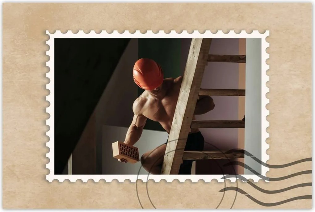 Plakátok 60x40 Izmos építőmunkás