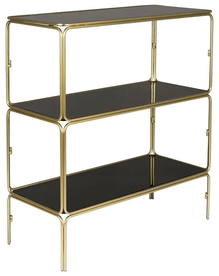 Fekete-aranyszínű fém könyvespolc 80x89x35 cm Liah – White Label