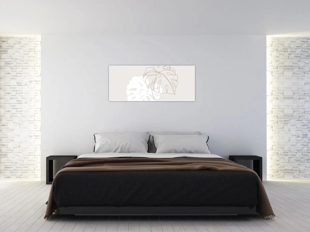 Kép - Line art monstera N⁰2 (120x50 cm)