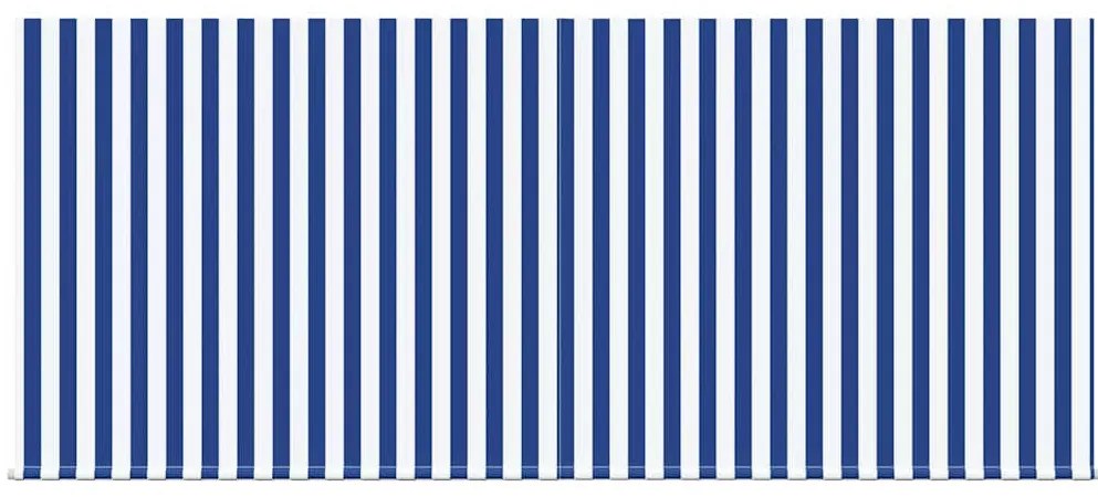 Behúzható napellenző Kék és fehér 300 x 250 cm szövet