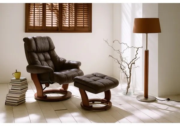 HABI állítható fotel, barna/dió