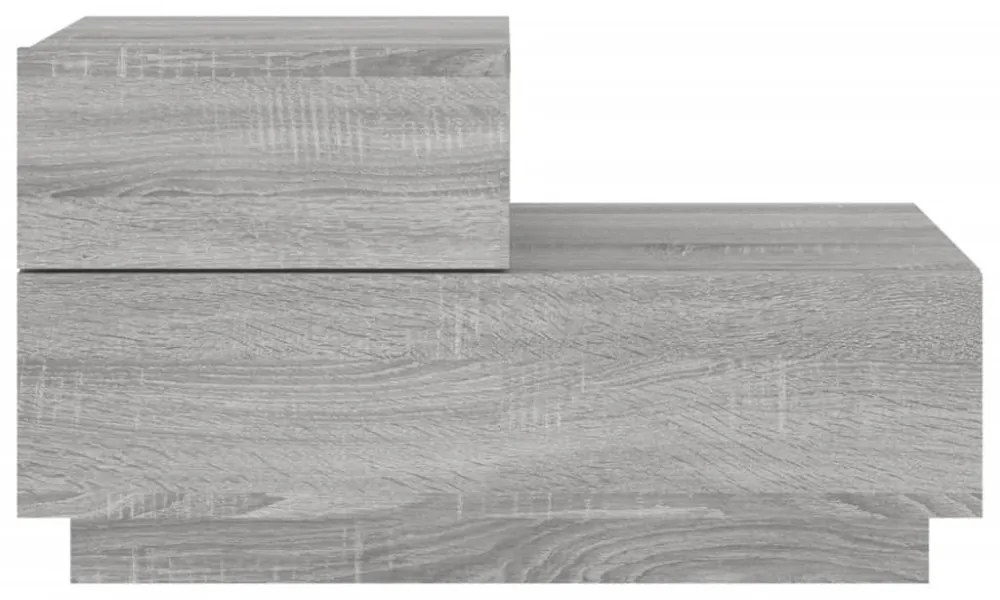 szürke sonoma éjjeliszekrény LED-világítással 70 x 36 x 40,5 cm
