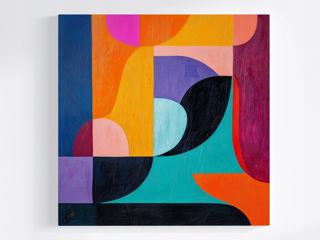 Poszter Absztrakt Geometria Színek Bauhaus Modern 80x80