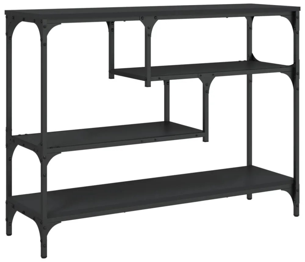 fekete szerelt fa tálalóasztal 100x30x75 cm