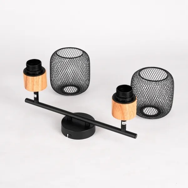 Brilagi - Spotlámpa BASKLITE 2xE27/15W/230V fa/fekete