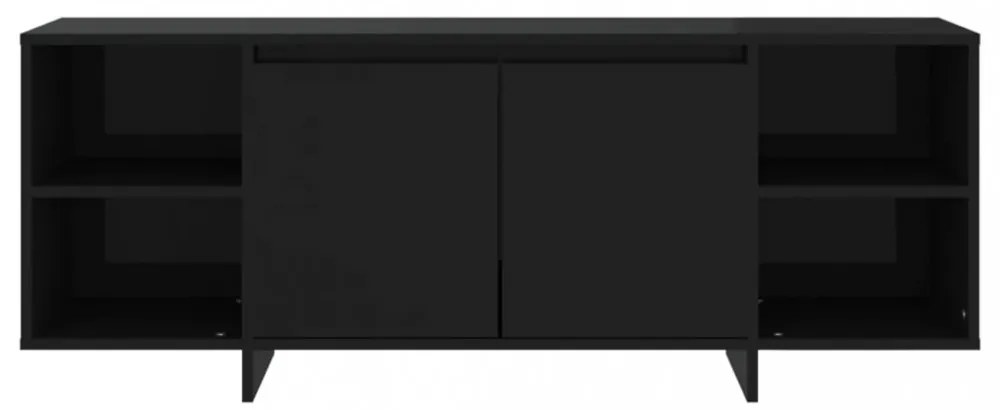 fekete szerelt fa TV-szekrény 130 x 35 x 50 cm