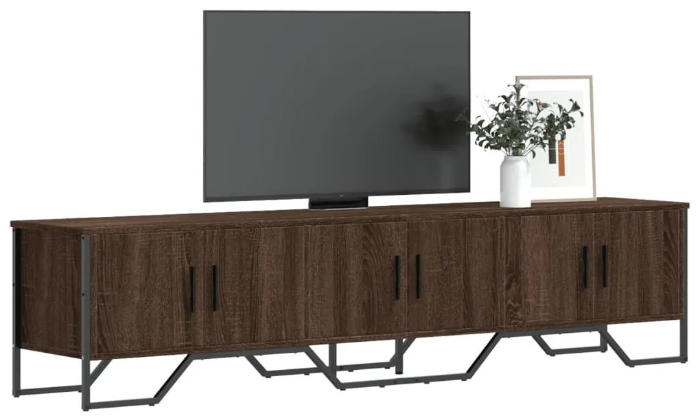 barna tölgyszínű szerelt fa TV-szekrény 180 x 34 x 41 cm