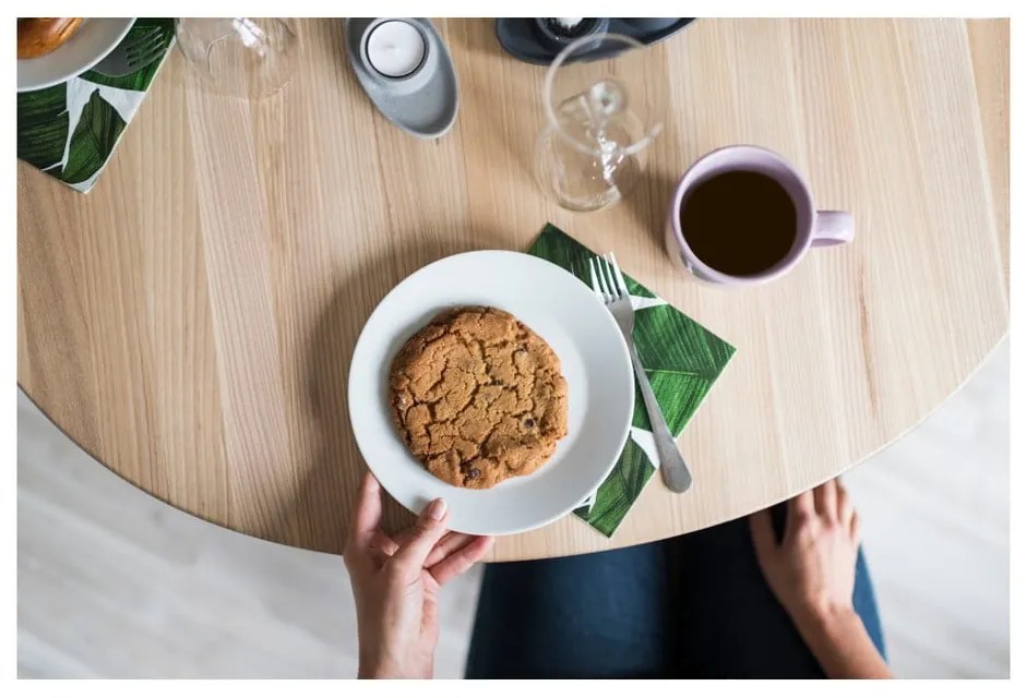 Naïve természetes tömörfa étkezőasztal, ⌀ 90 cm - EMKO