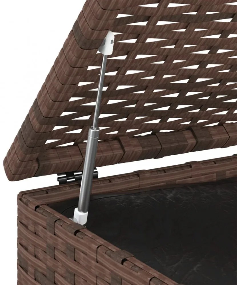barna polyrattan kerti párnatartó doboz 100 x 49 x 103,5 cm