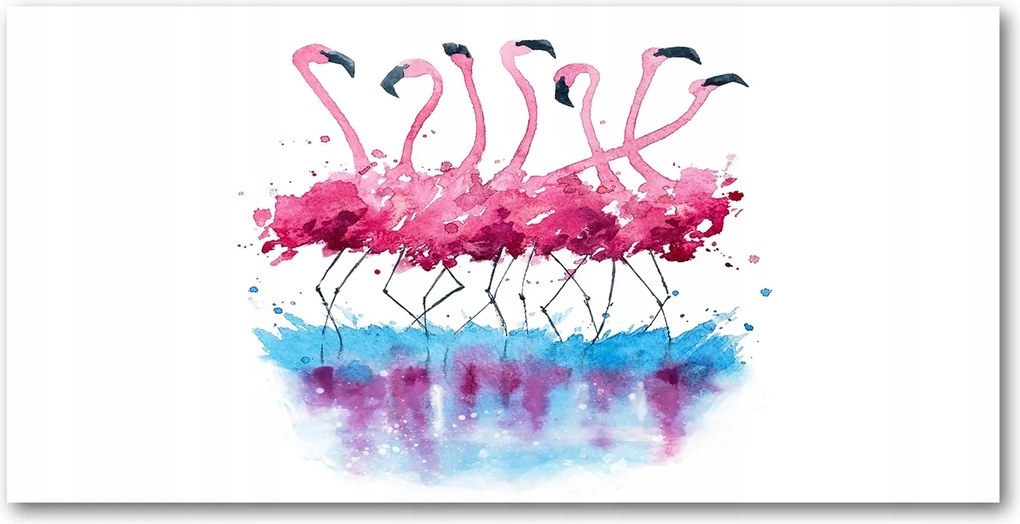 Fotó kép edzett üveg Flamingók 140x70