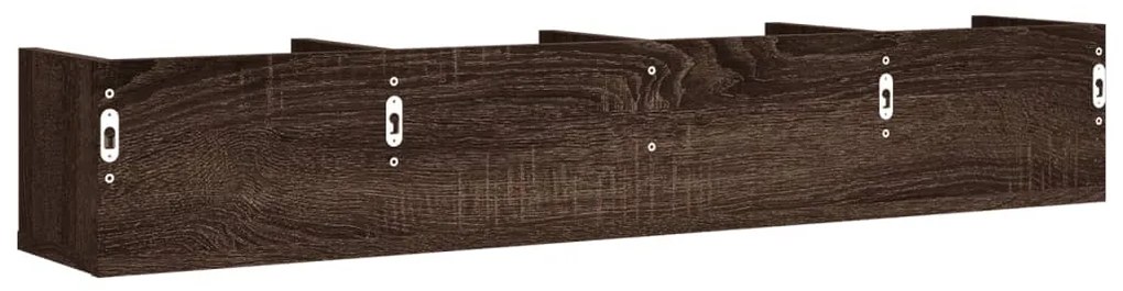2 db barna tölgyszínű szerelt fa faliszekrény 99x18x16,5 cm