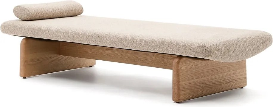 Bézs-natúr színű zsenília heverő (variálható sarok) Topaz – Kave Home