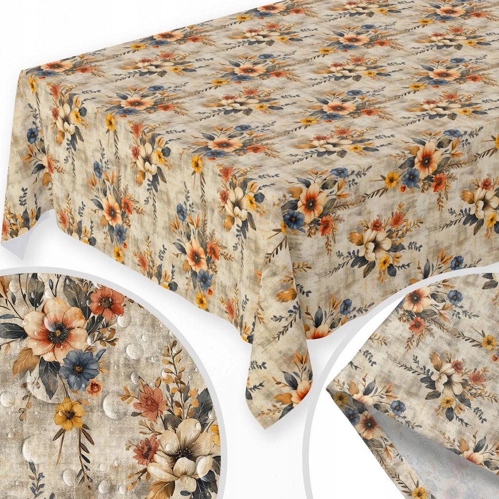 Abrosz Foltálló 140x240 Sima Tavaszi Asztal Mintás Virágok Színek 390
