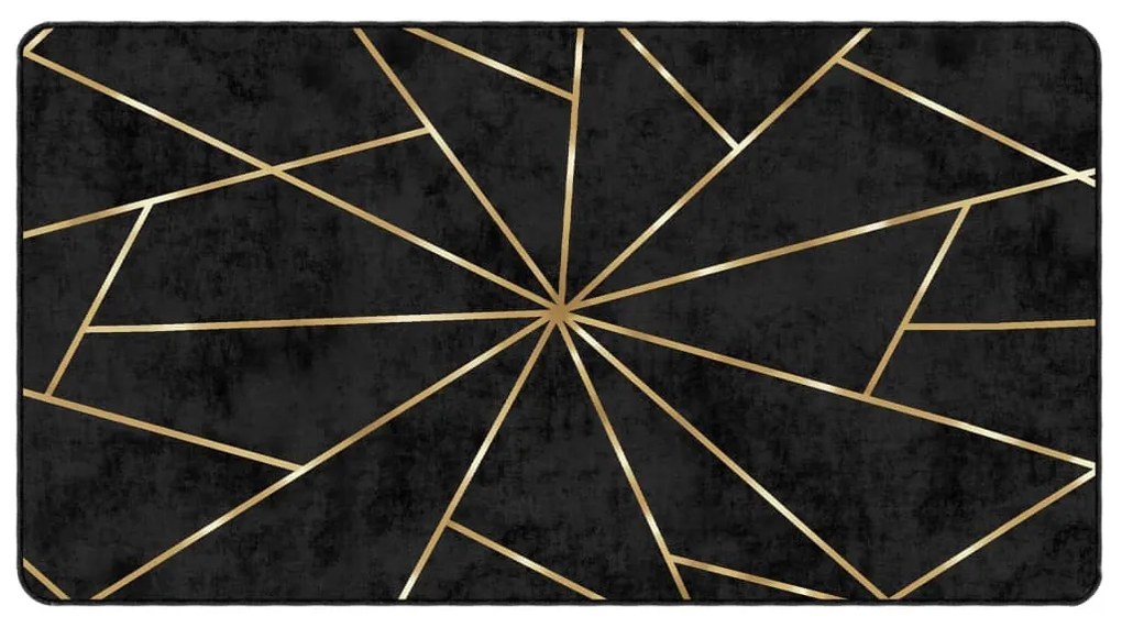 fekete-arany mosható csúszásgátló szőnyeg 80 x 150 cm