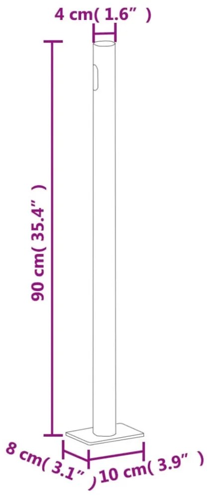 fekete kihúzható oldalsó teraszi napellenző 140 x 500 cm