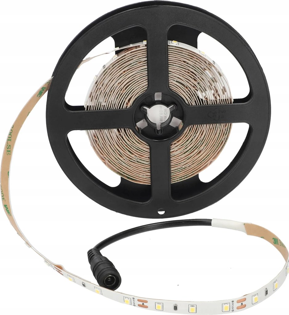 Edo Led szalag 12V 5W/m 6000K Hideg Fehér szabályozható CRI>90 korong 5m