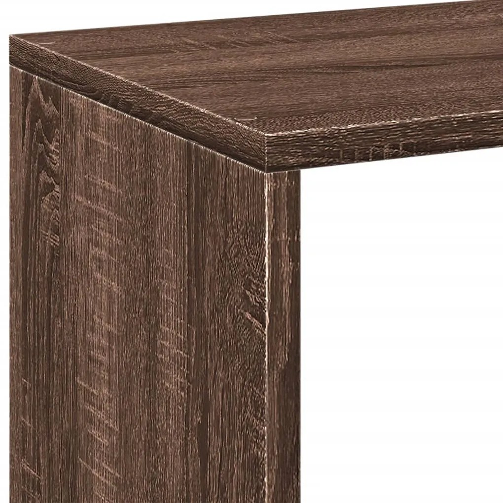 barna tölgy szerelt fa elválasztó könyvespolc 69,5x29x103,5 cm