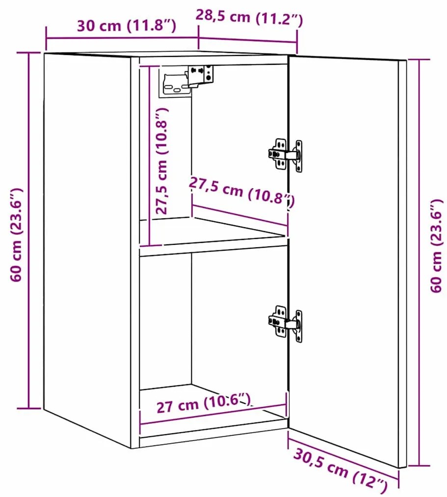 TV szekrény garnitúra 7 pcs Musta tammi 30.5 x 30 x 60 cm