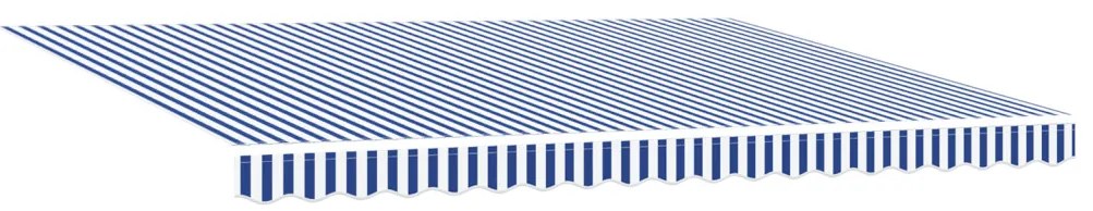 Automatikus Behúzható Napellenző Kék és Fehér 450x300 cm