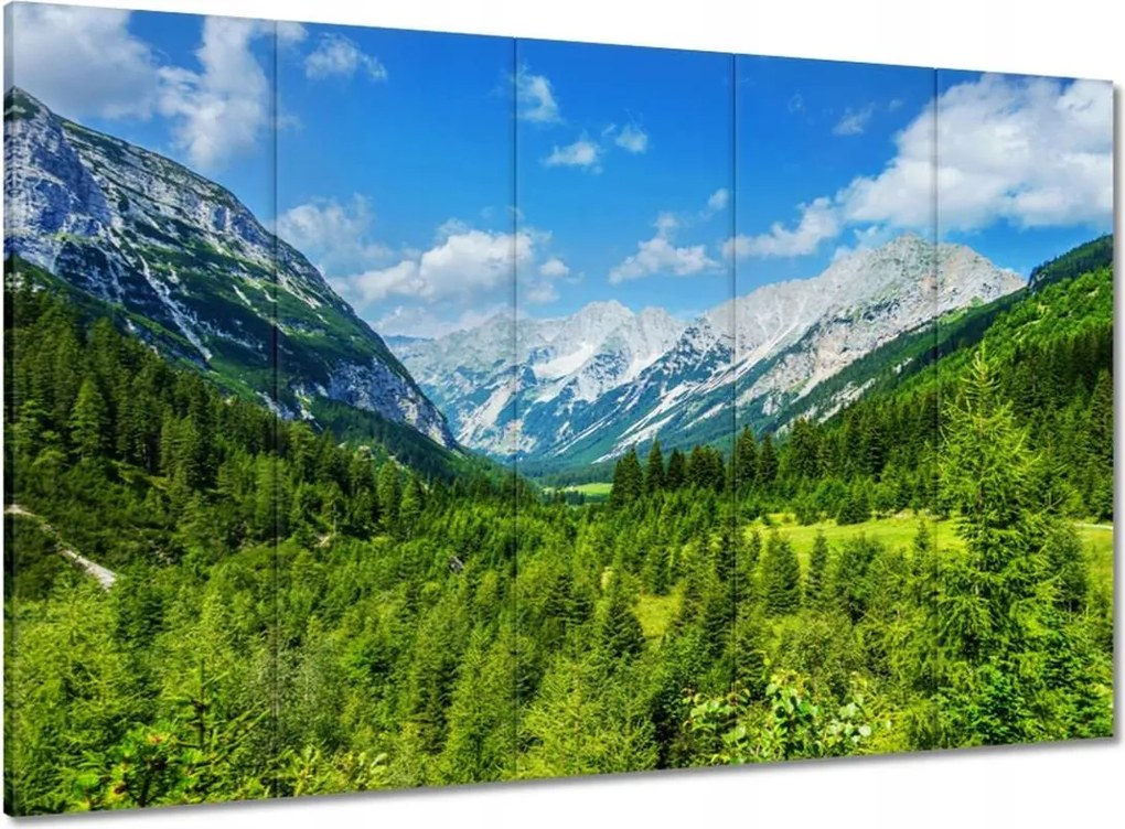 Vászonkép 100x70 Hegyi táj gyönyörű felhőkkel