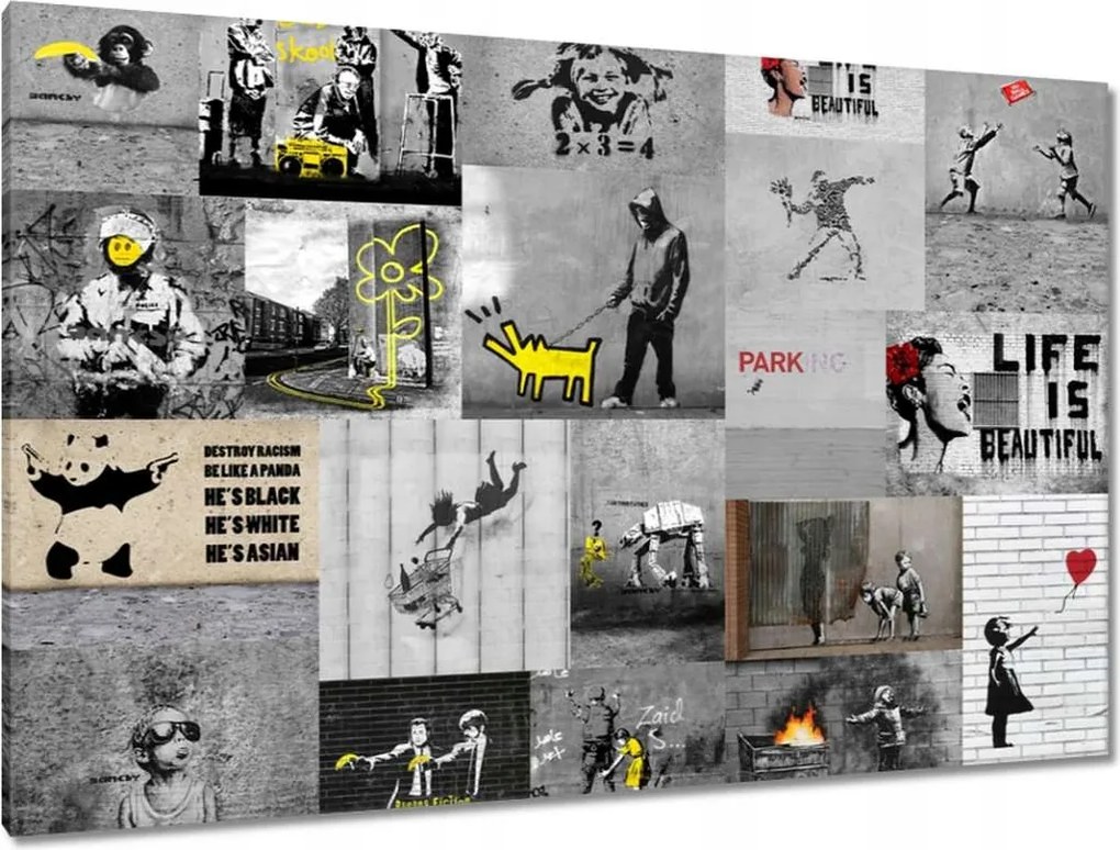 Festmények 120x80 Banksy Megamix Kollázs