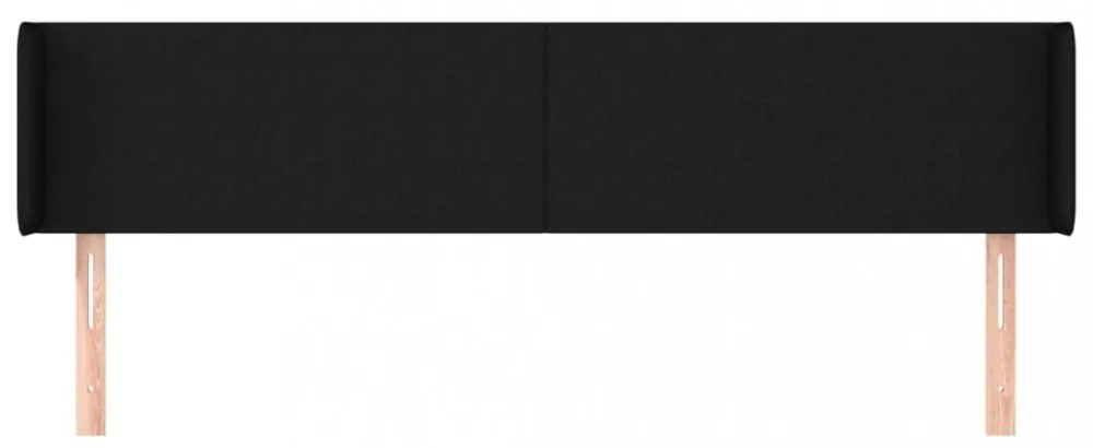 fekete szövet fejtámla szárnyakkal 203x16x78/88 cm
