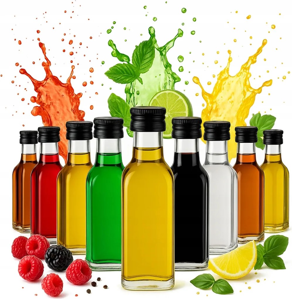 50x Tartály Üvegpalack Marasca 20ml tinktúrák Minták Alkohol Ajándék