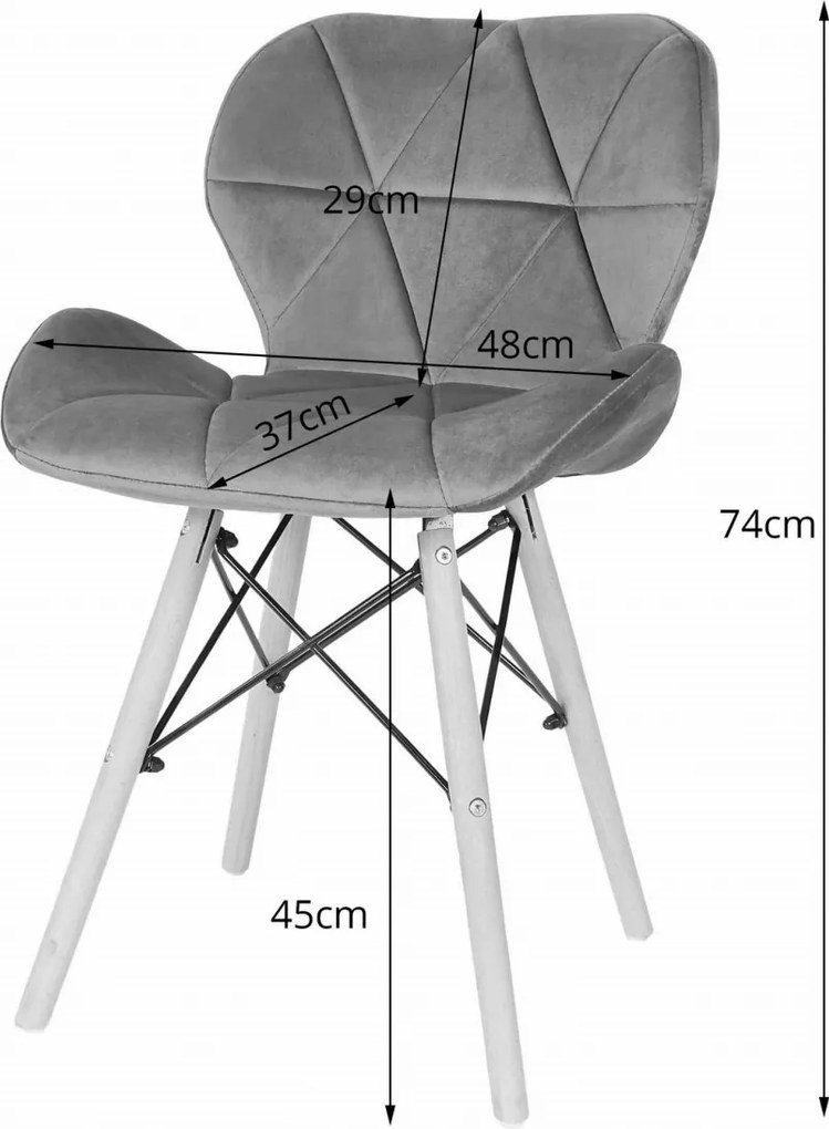 LAGO VELVET szürke étkezőszék