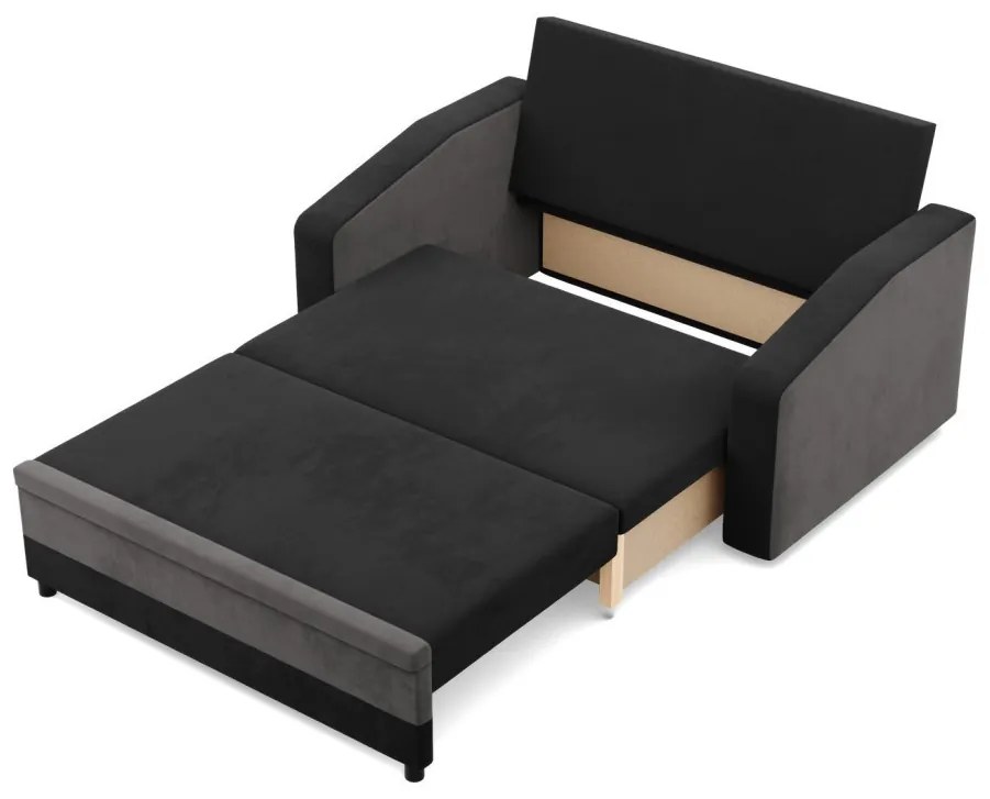 Hewlet kanapé, szövet anyag, fekete - szürke