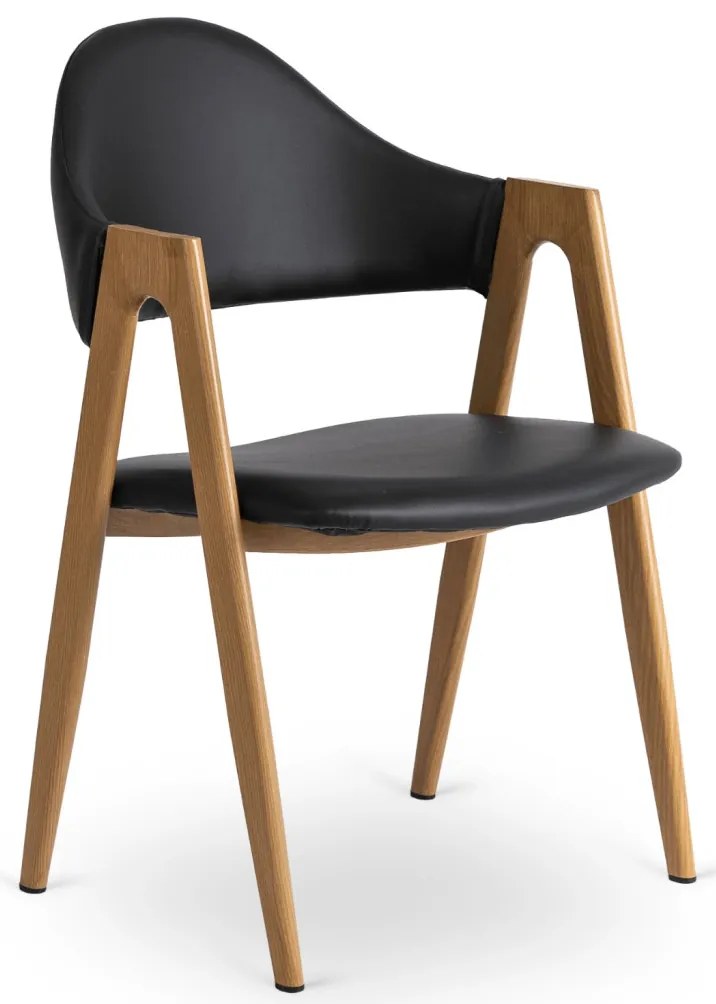 Fekete Eco-bőr Étkezőszék WILLY