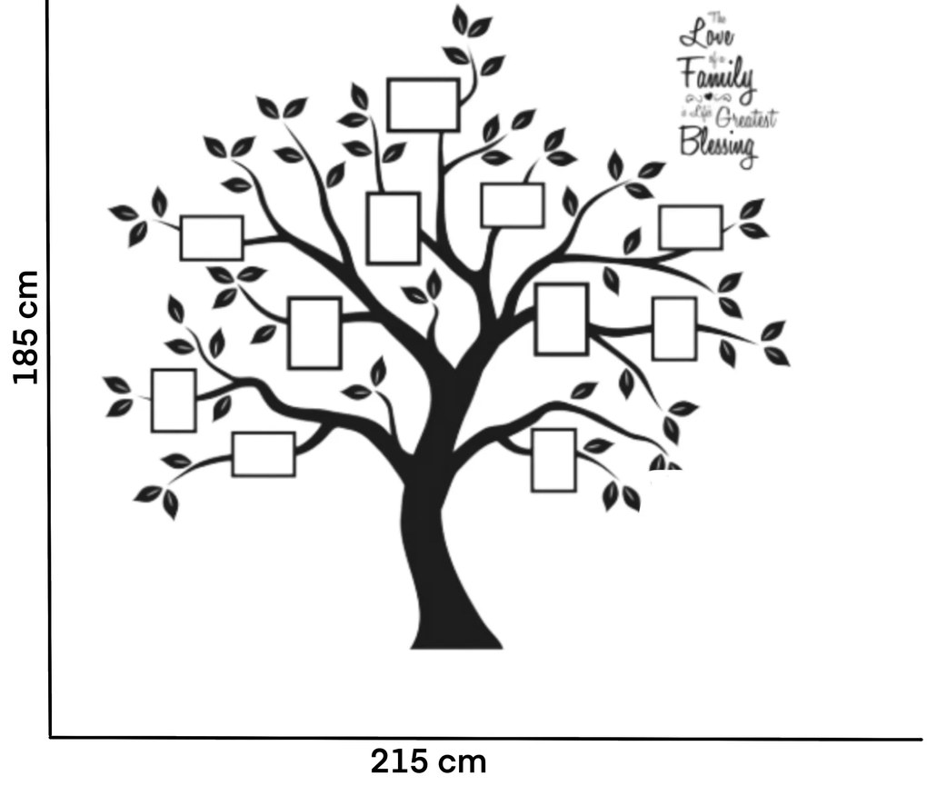 Falmatrica "Fa fényképekkel 3 - fekete színű" 185x215cm