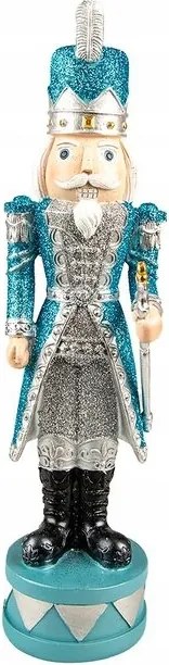 Dekoráció Diótörő kék csillogó öltönyben