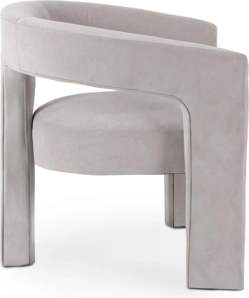 Fotel Wypoczynkowy LILLE Szary Welurowy