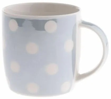 Pöttyös porcelán bögre 360 ml, kék