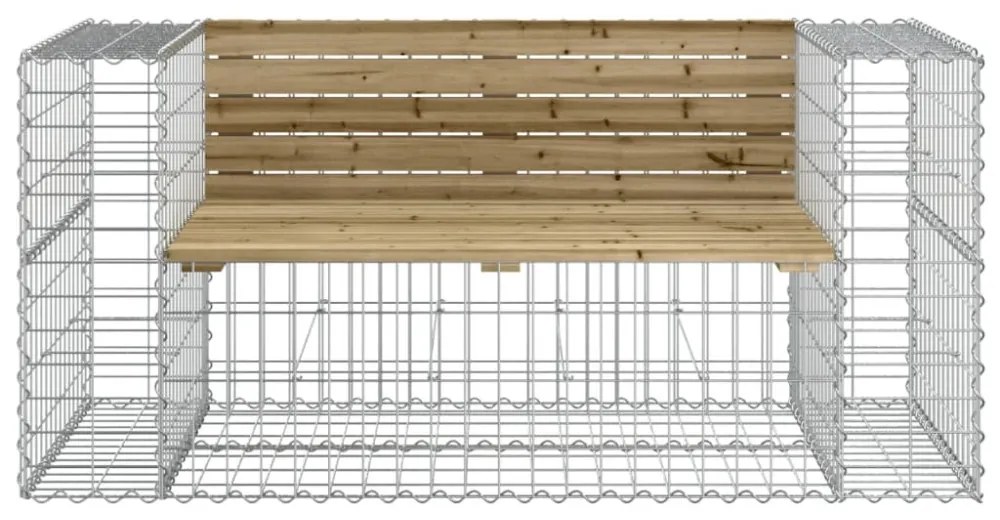 tömör impregnált fenyőfa gabion kerti pad 143x71x65,5 cm