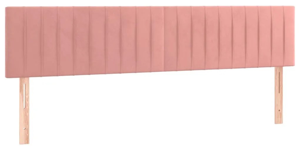 rózsaszín bársony LED-es fejtámla 180x5x78/88 cm